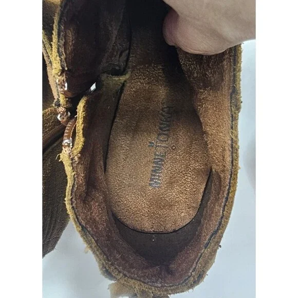 Minnetonka Melissa Bootie Womens 9.5 Dusty Brown Suede Side Zip Ankle 81033 - Picture 10 of 16